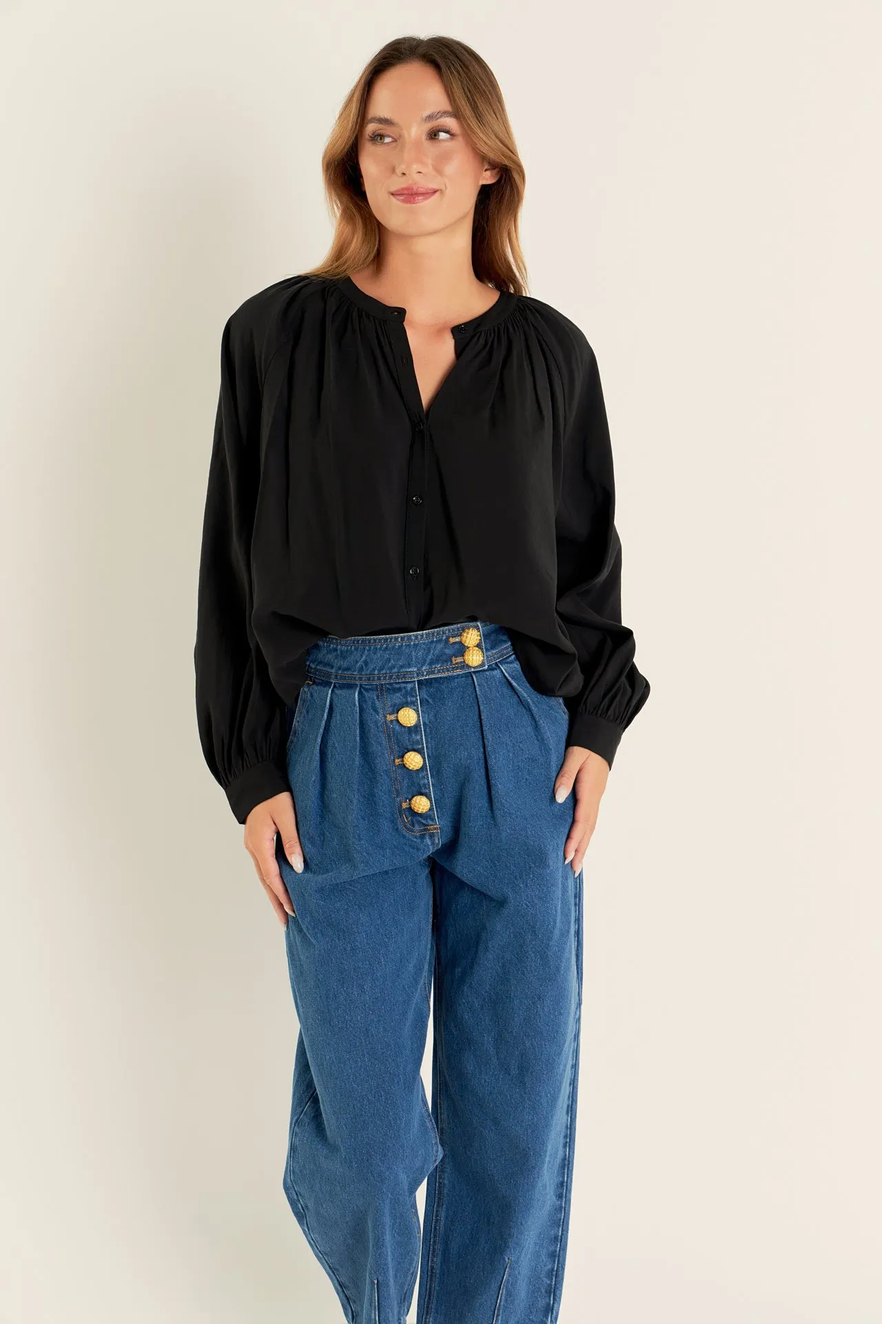 Premium Denim Cropped Trousers