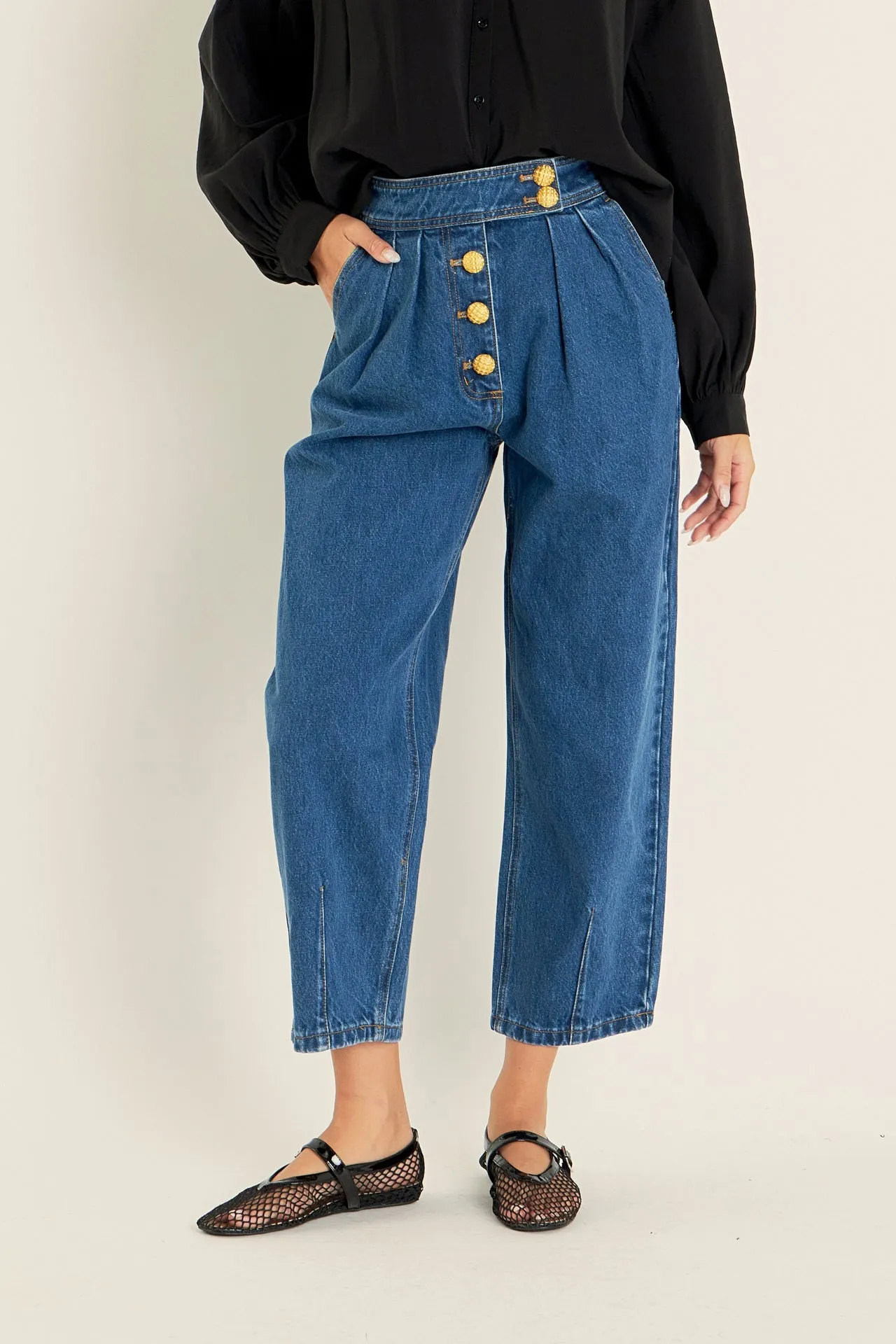 Premium Denim Cropped Trousers