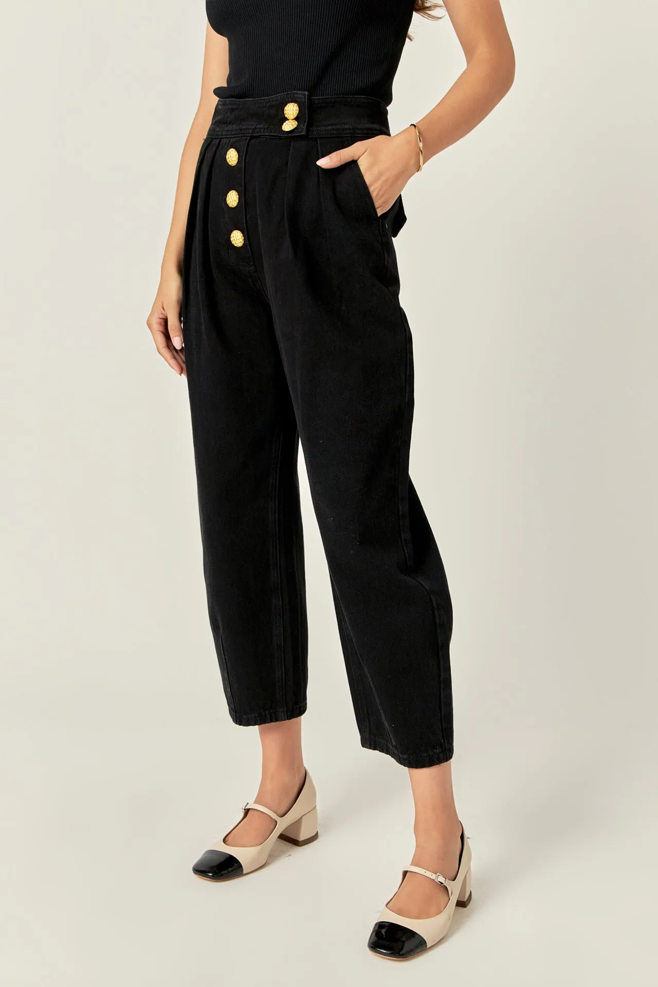 Premium Denim Cropped Trousers