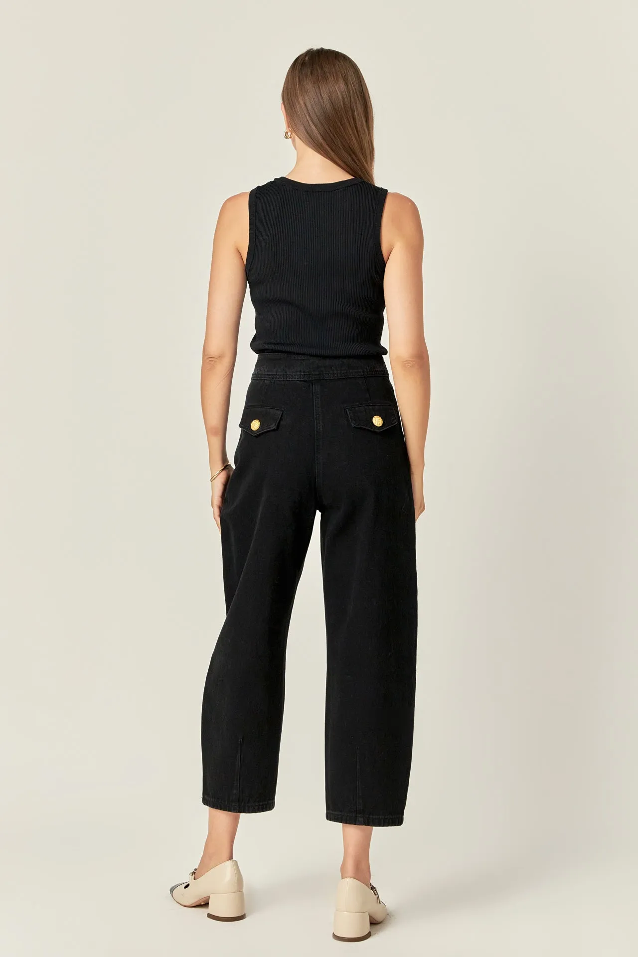 Premium Denim Cropped Trousers