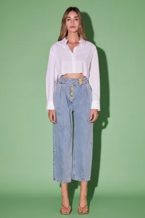 Premium Denim Cropped Trousers