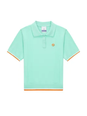 Preppy Knit Polo- Light Mint