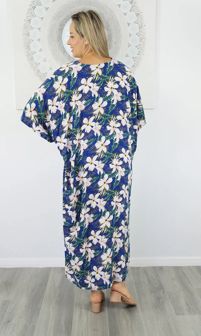 Rayon Premium Kaftan Long Fan Flower