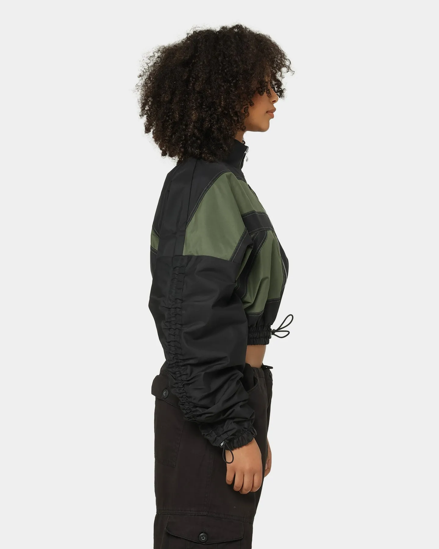 Reebok Women's Cardi B X Reebok Woven Satin Jacket Black