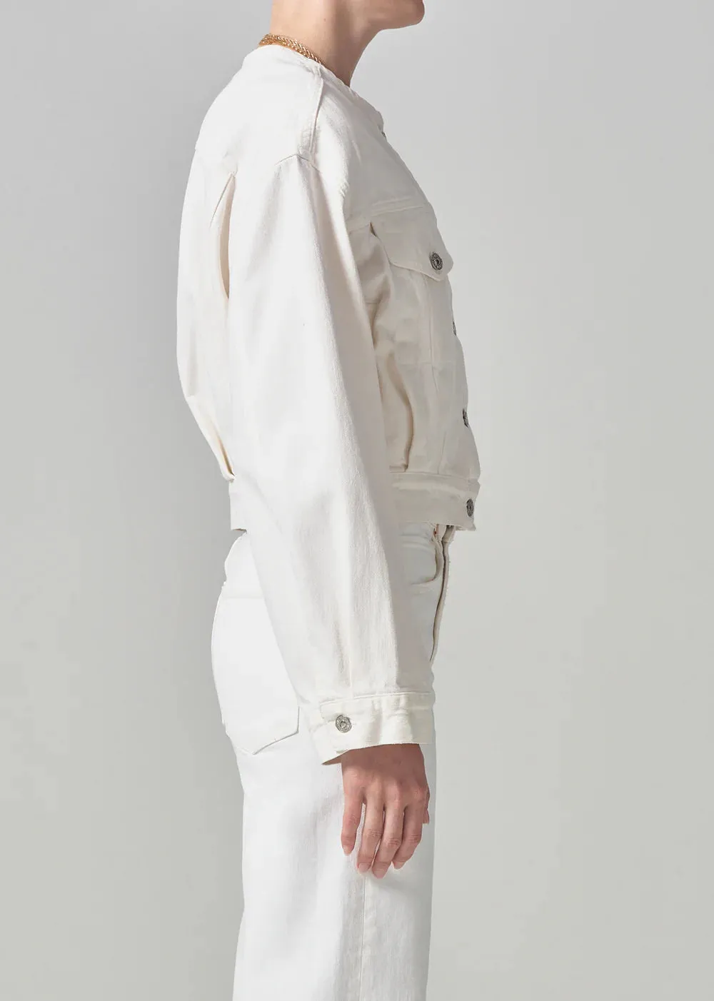 RENATA COLLARLESS DECONSTRUCTED JACKET