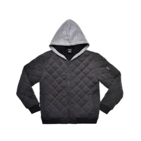 Ring of Fire Big Boys Diamond Quilted Hooded Jacket - Charcoal