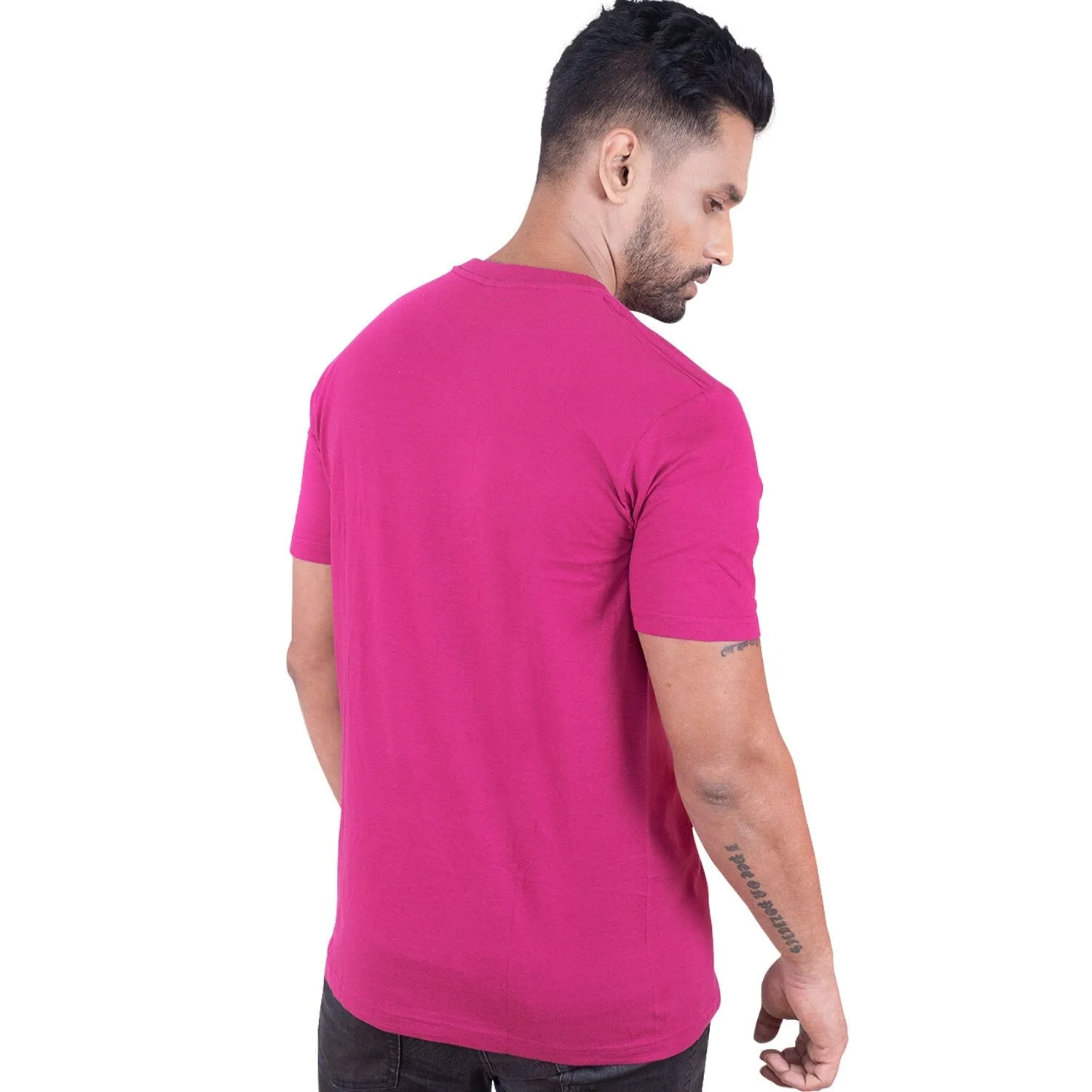 Round Neck Megenta Half Sleeve