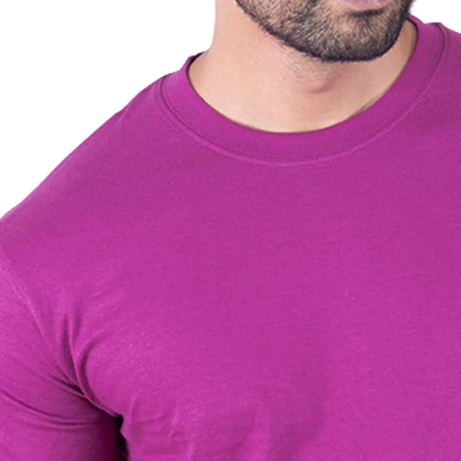 Round Neck Purple Half Sleeve