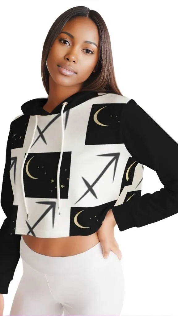 Sagittarius Moon  Women's Cropped Hoodie