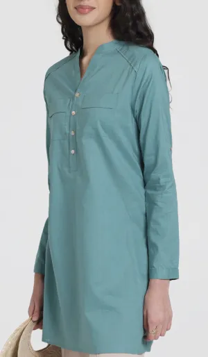 Sahlan Everyday Cotton Modest Tunic - Sea green