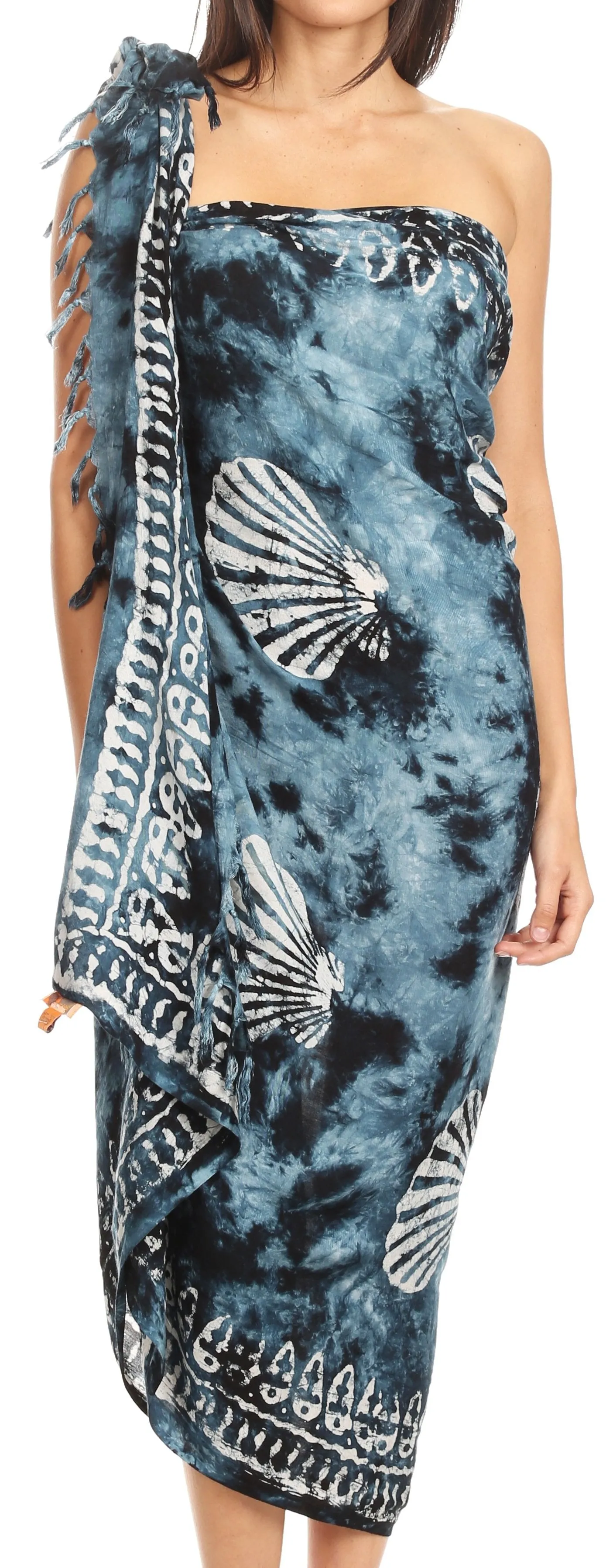 Sakkas Lygia Women's Summer Floral Print Sarong Swimsuit Cover up Beach Wrap Skirt