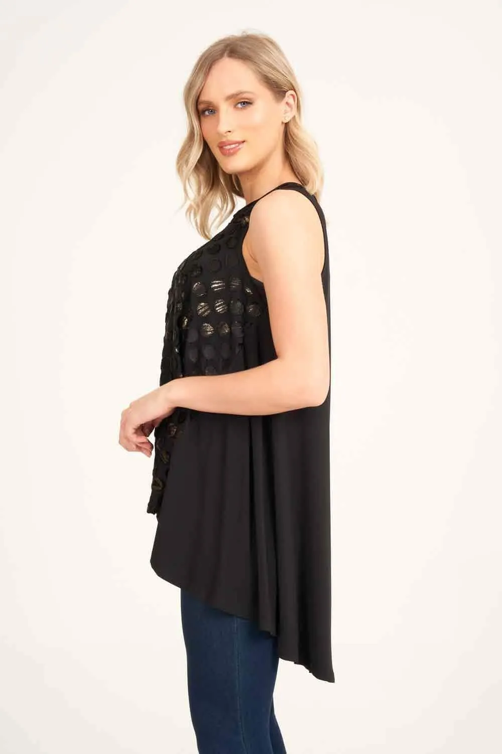 Saloos Sleeveless Elliptical Tunic Top