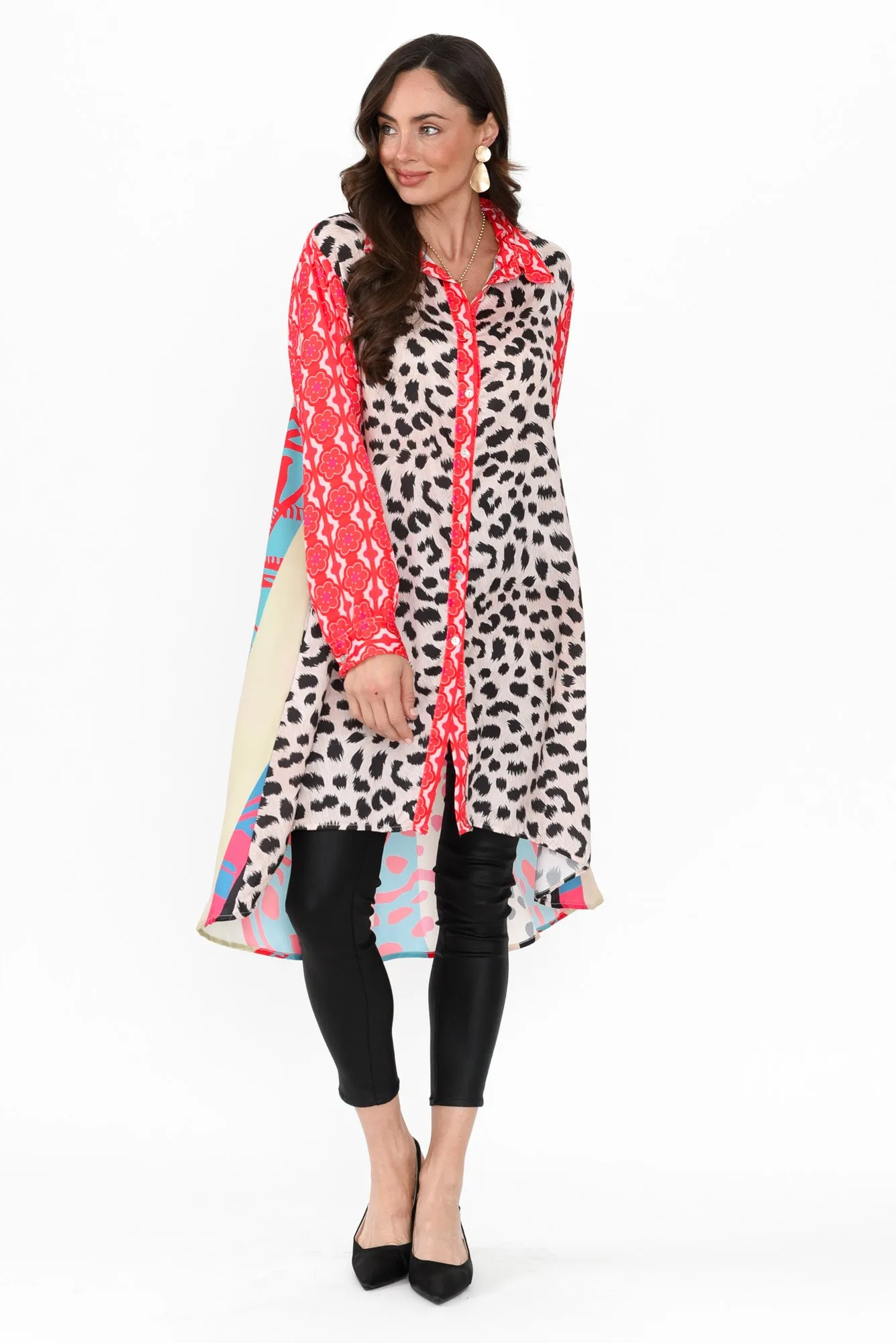 Samantha Pink Leopard Tunic