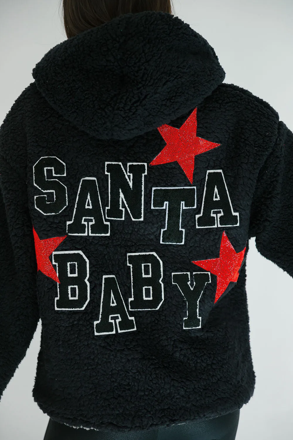 SANTA BABY BLACK SHERPA JACKET