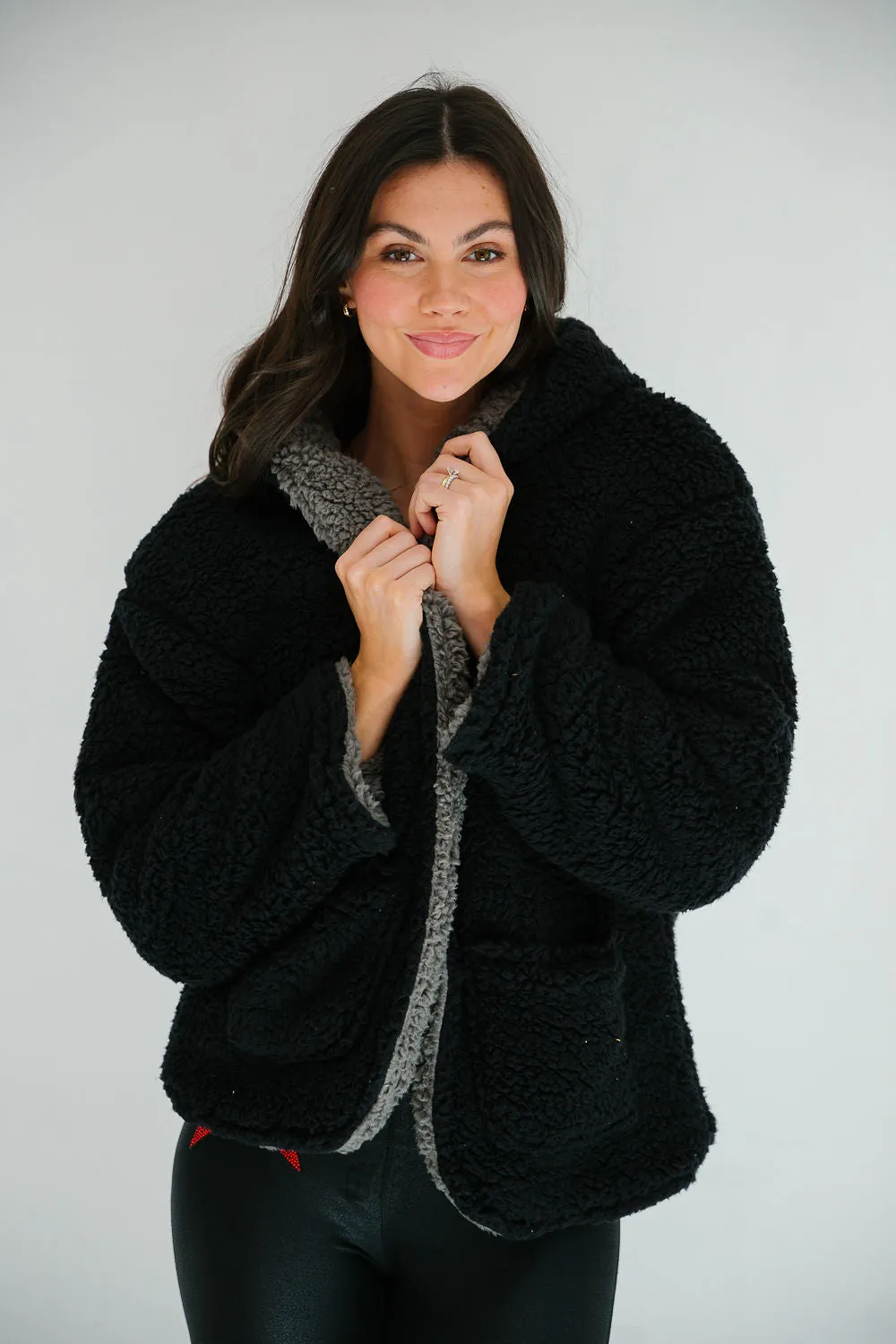 SANTA BABY BLACK SHERPA JACKET