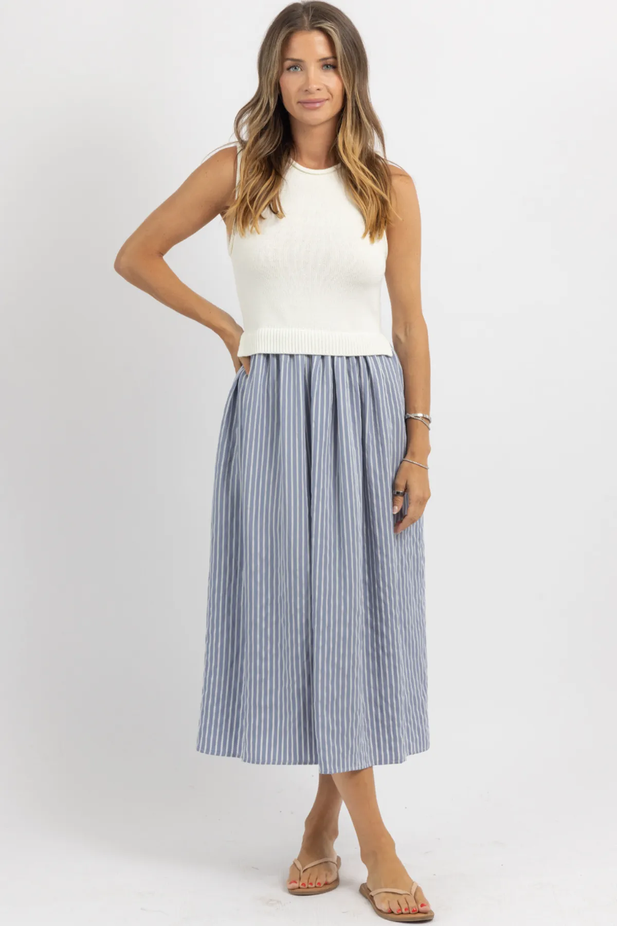 SAVANNAH STRIPE MAXI DESS