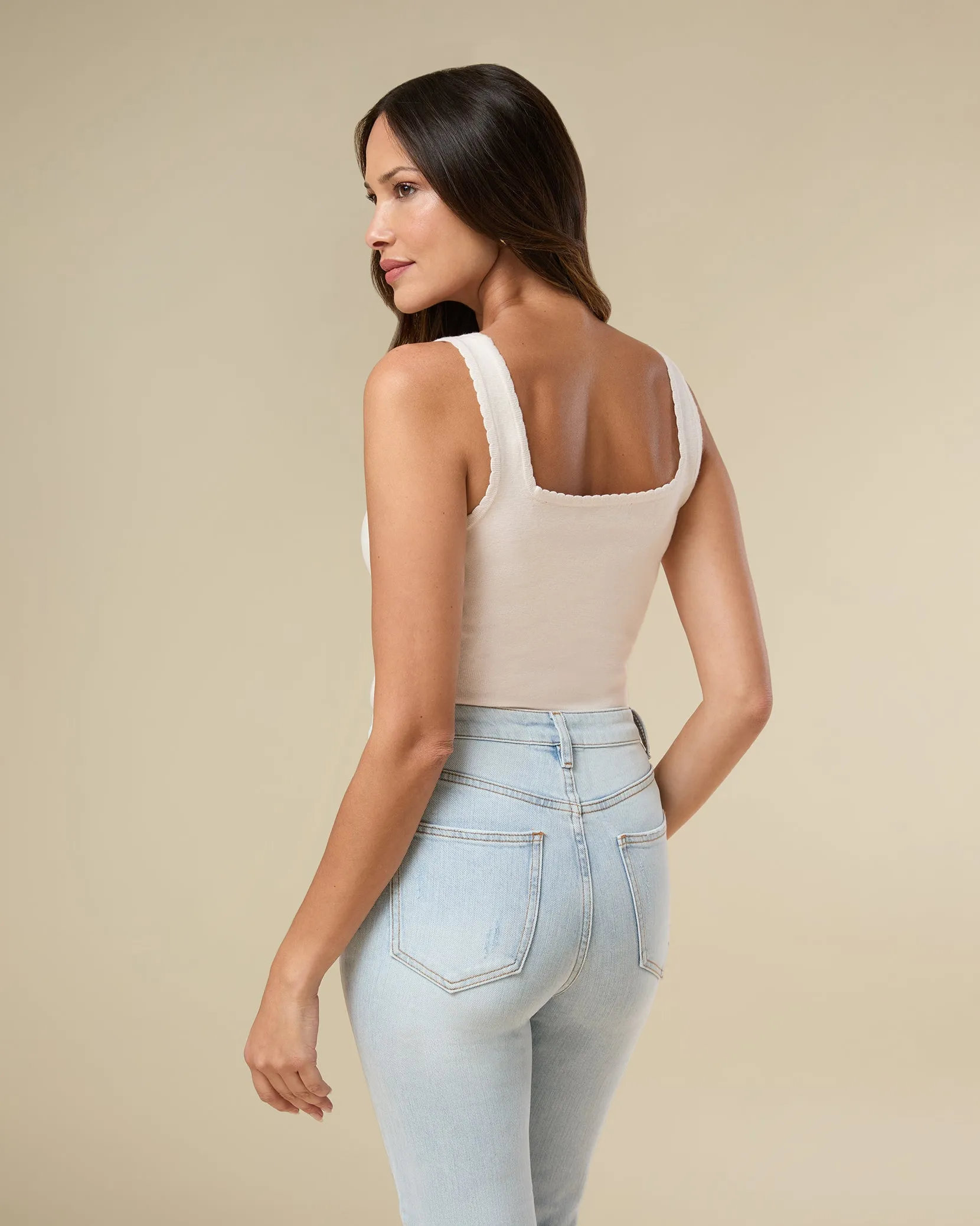 Scallop Square Neck Tank