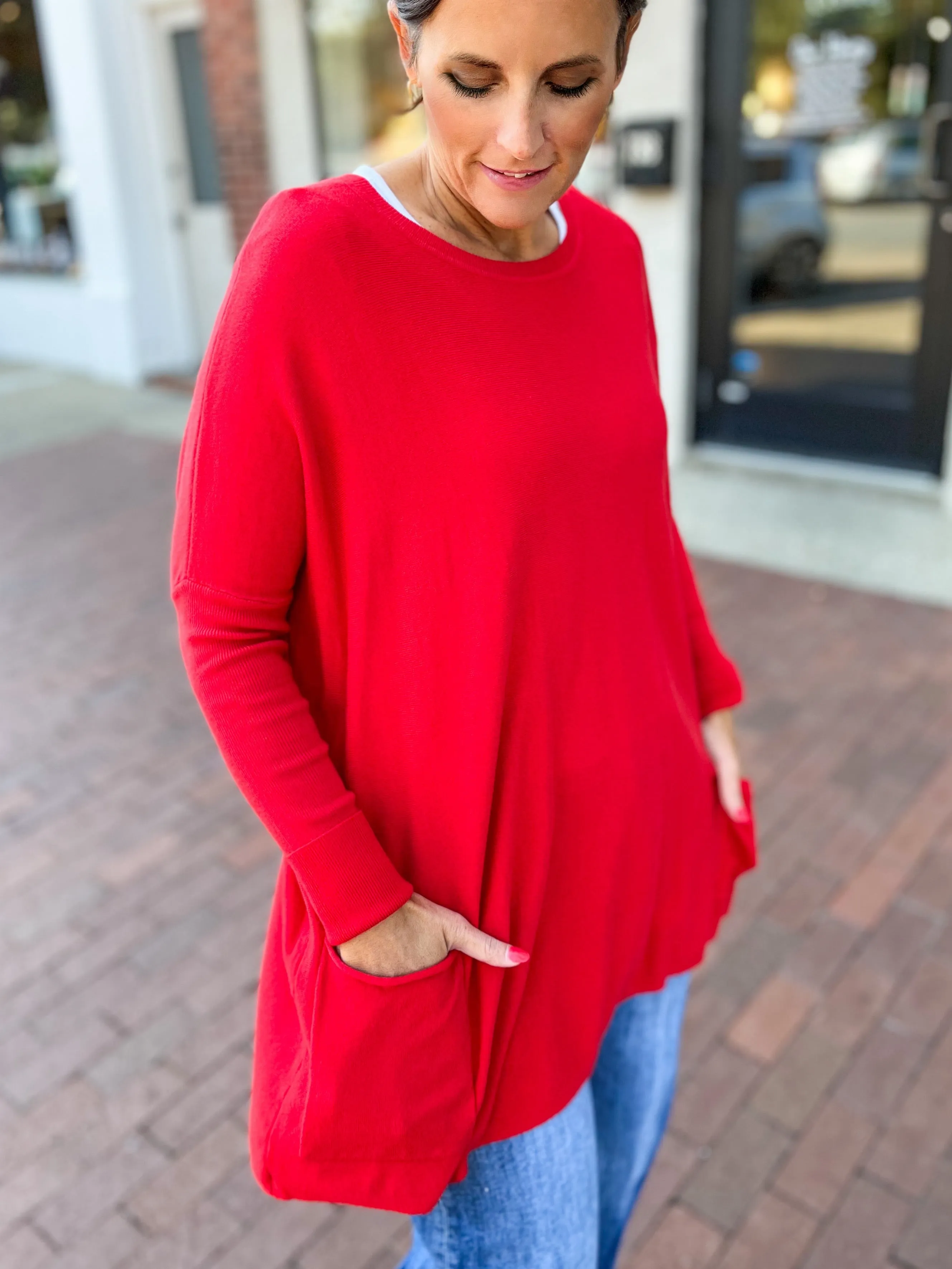 Scarlet Pocket Sweater Tunic