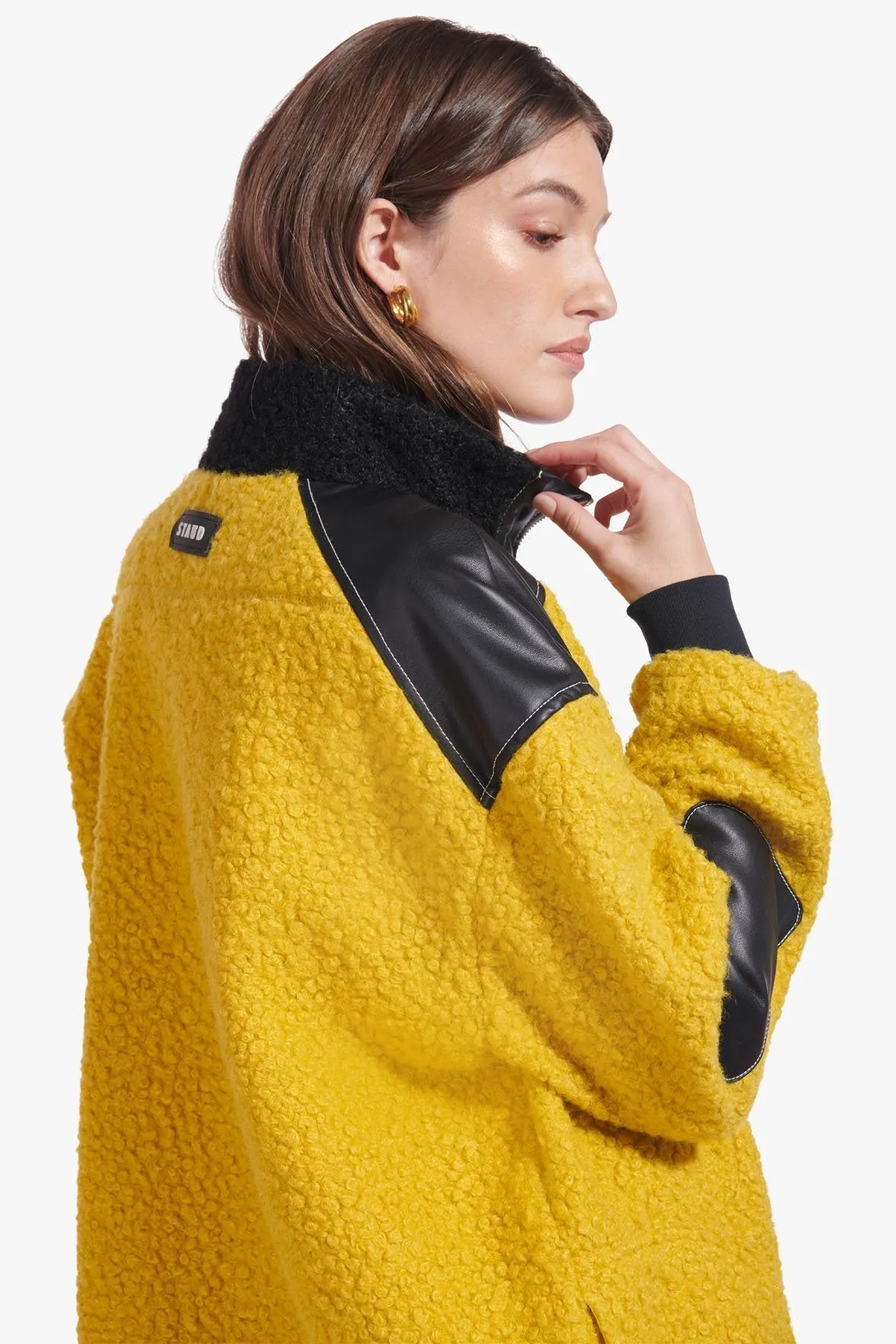 SCRABBLE COAT | CHARTREUSE BLACK