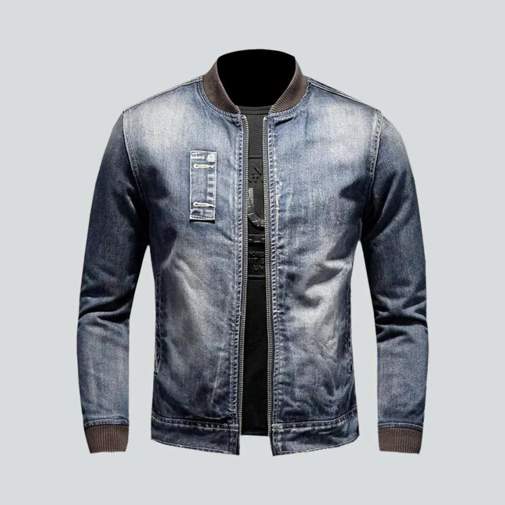 Sherpa biker men's denim jacket