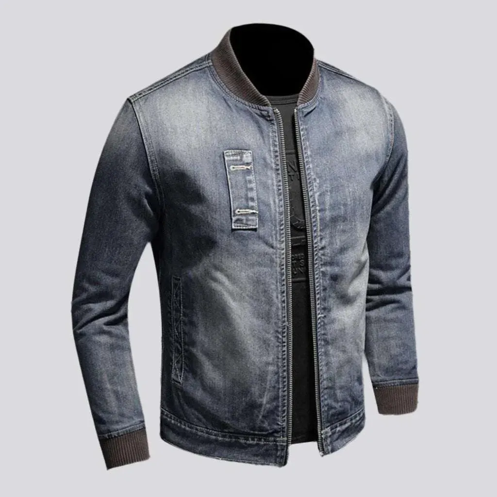 Sherpa biker men's denim jacket