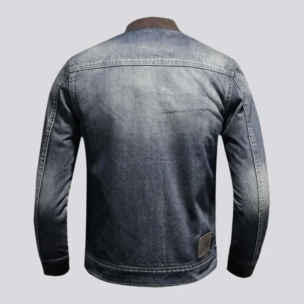 Sherpa biker men's denim jacket