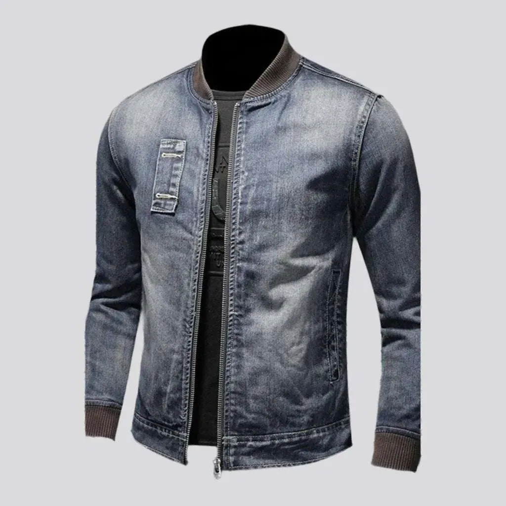 Sherpa biker men's denim jacket