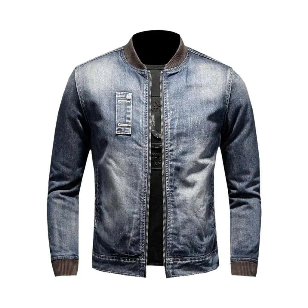 Sherpa biker men's denim jacket