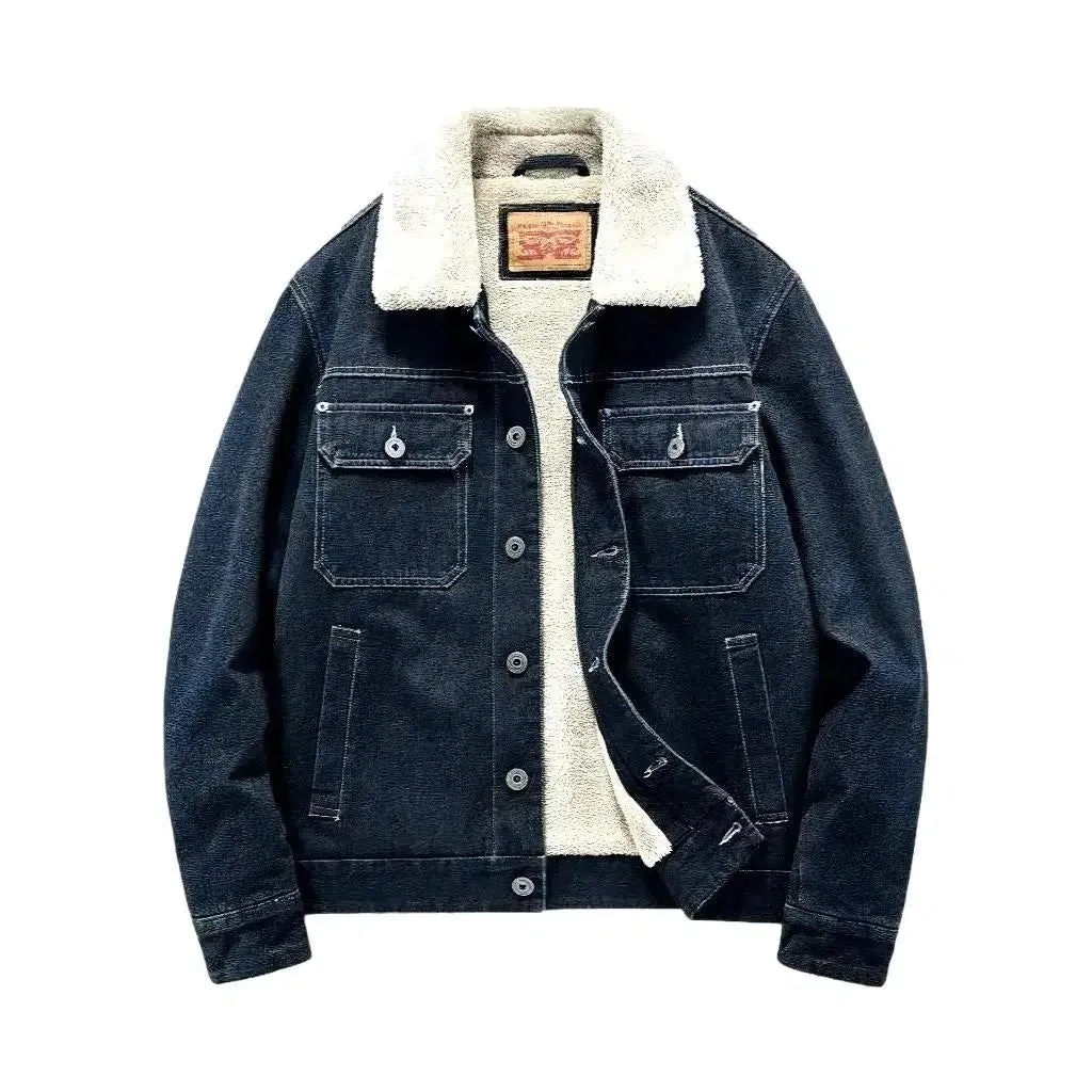 Sherpa oversized men's denim jacket