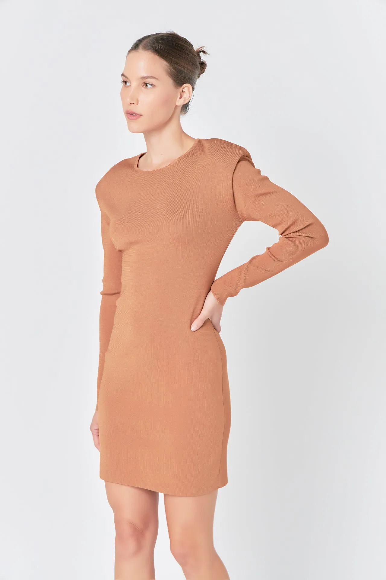 Shoulder Pad Knit Dress