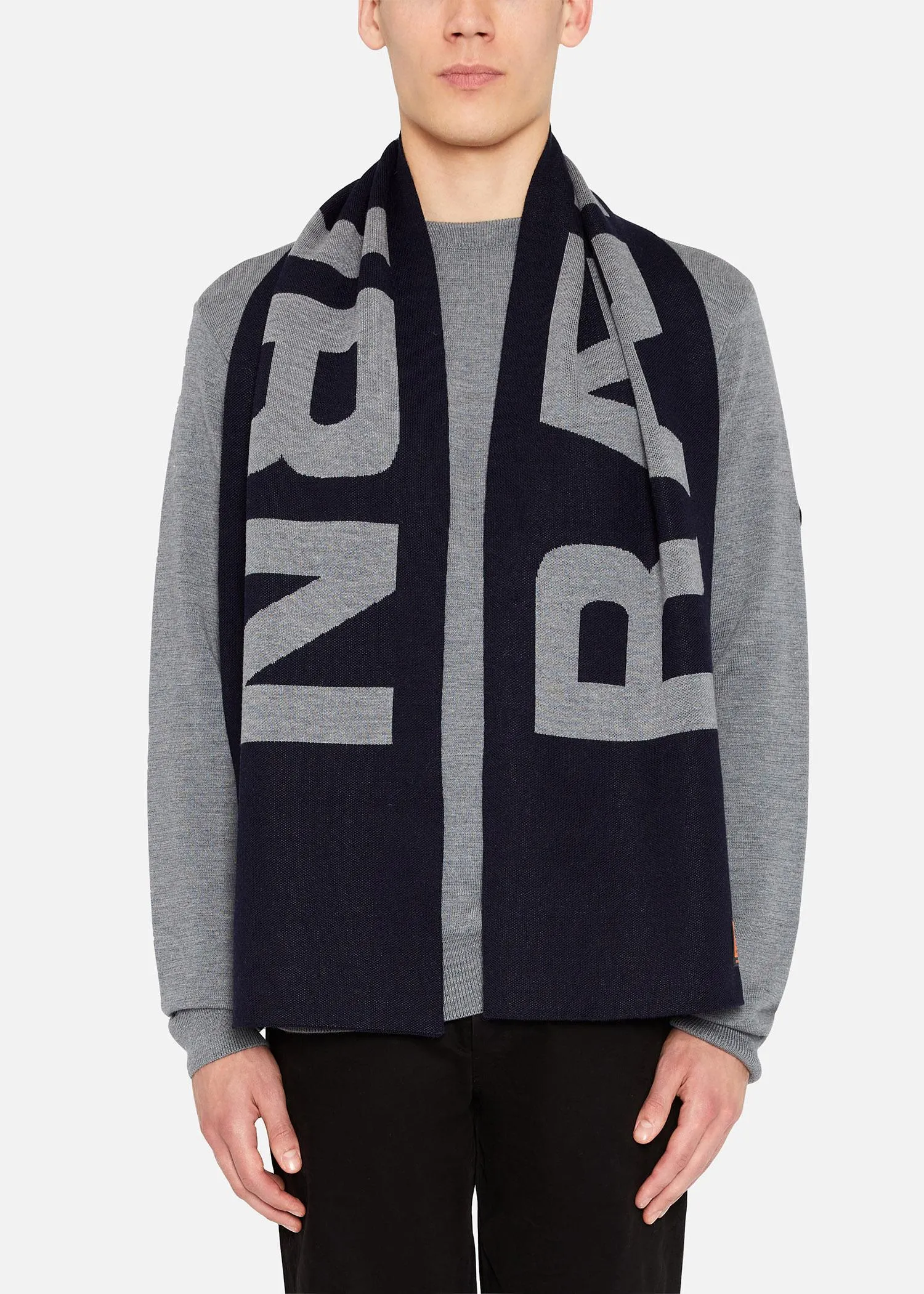 SI F.C. RÆBURN SCARF NAVY w/ GREY