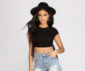 Side To Side Ribbed Knit Crop Top