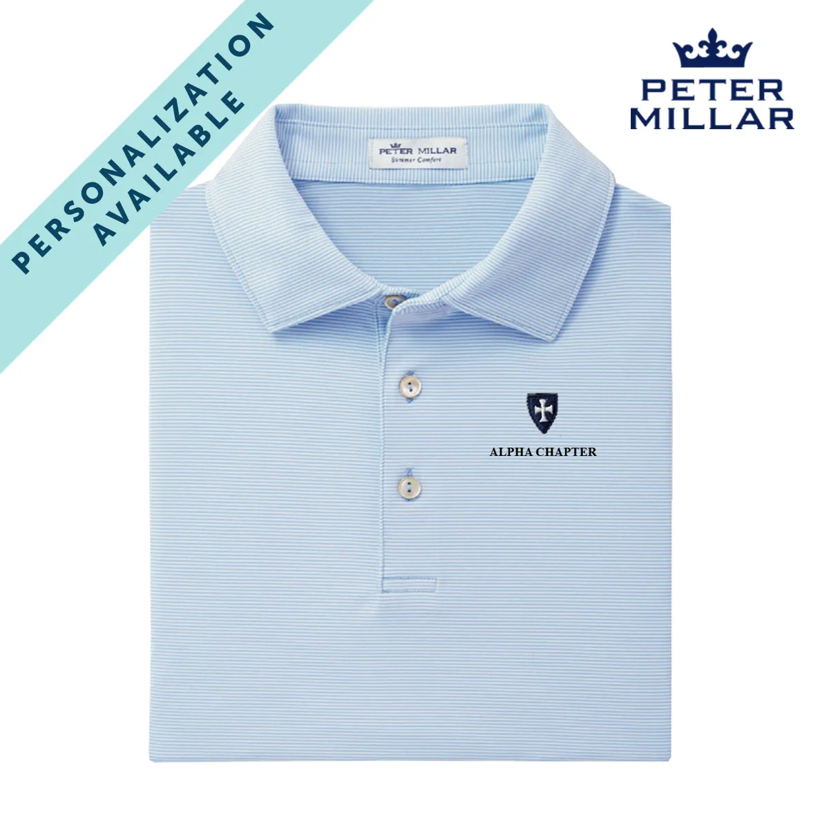 Sigma Chi Personalized Peter Millar Polo With Norman Shield