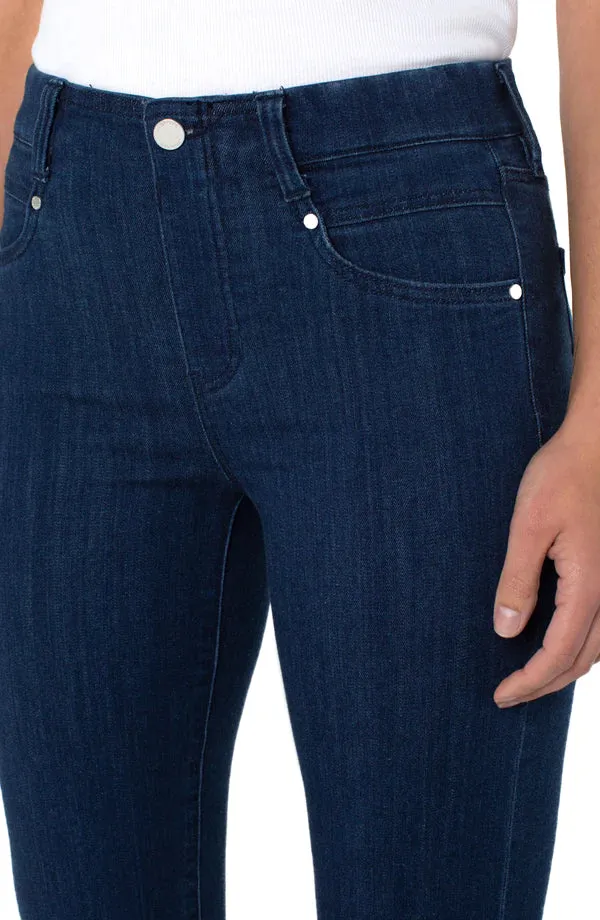 SLIM PULL ON MID RISE MEDIUM WASH GLIDER JEANS