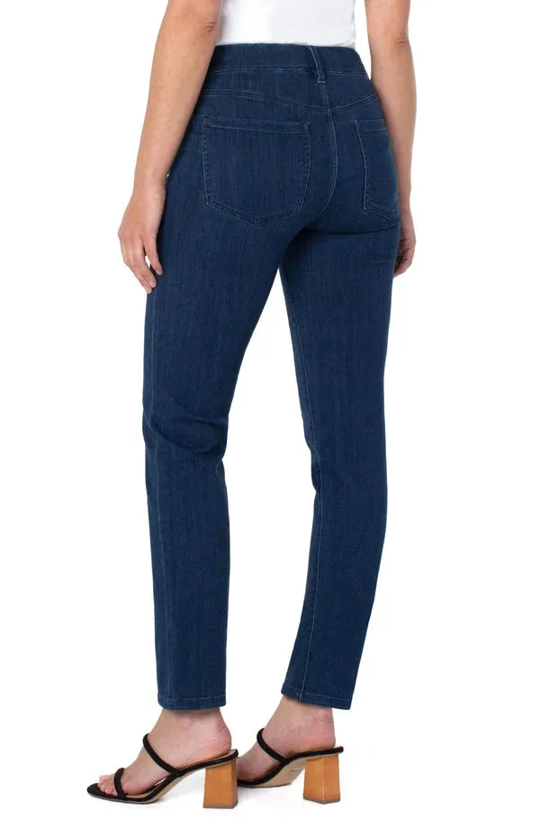 SLIM PULL ON MID RISE MEDIUM WASH GLIDER JEANS