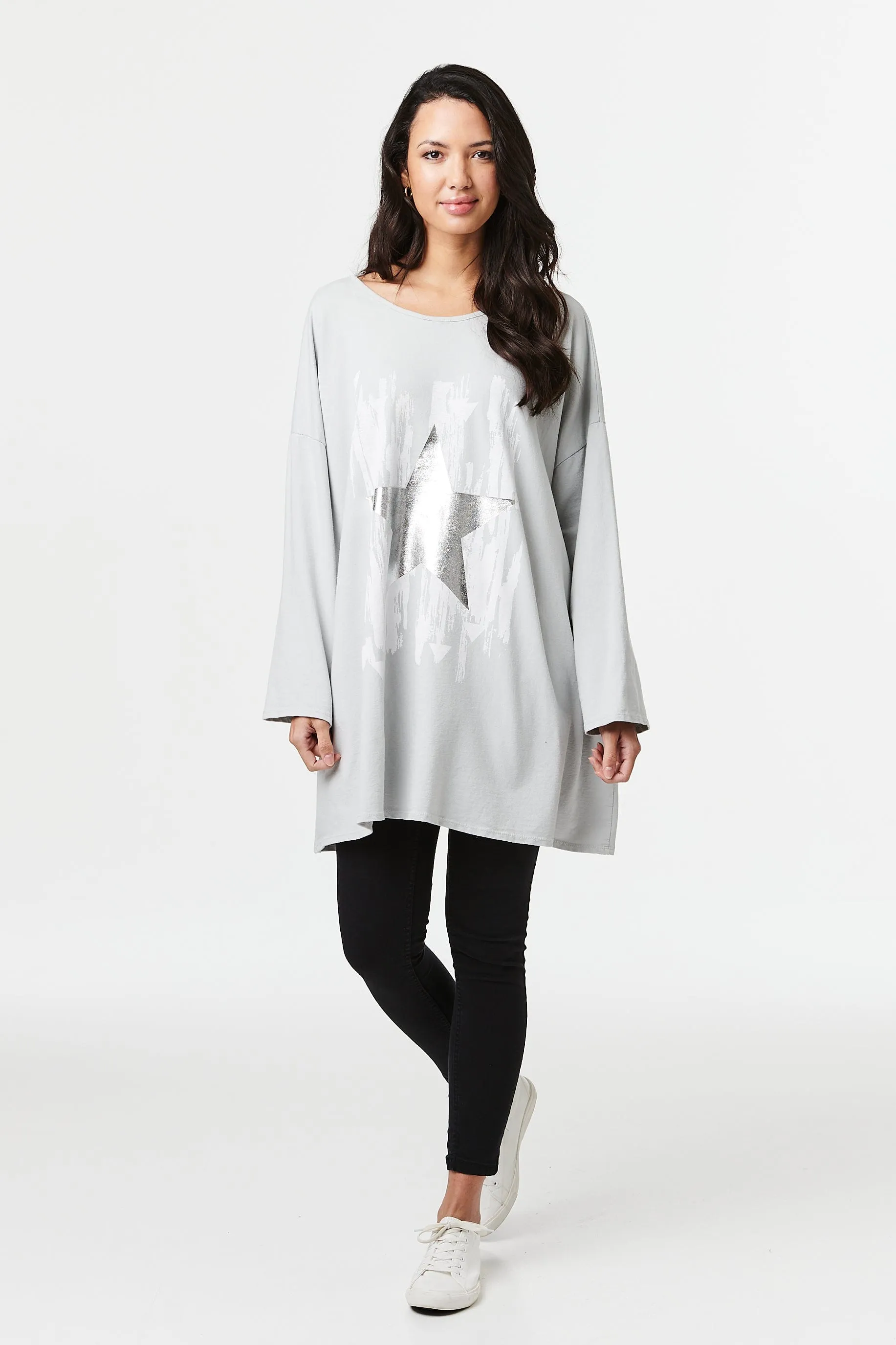 Star Print Oversized T-Shirt