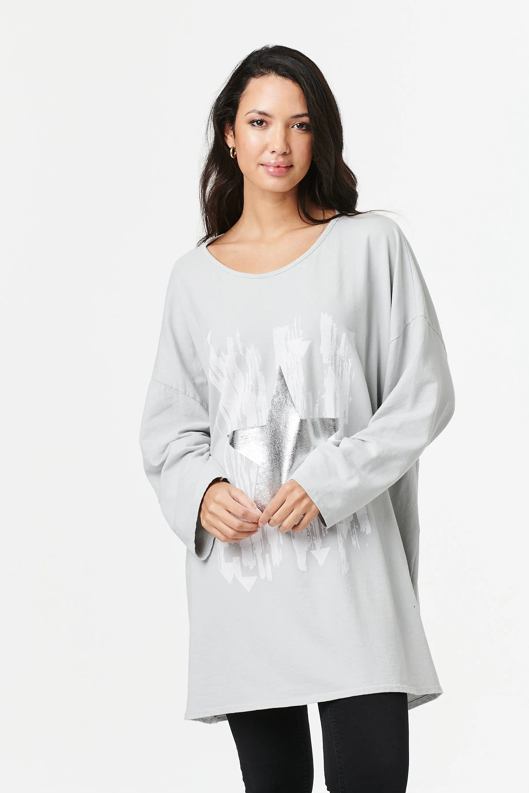 Star Print Oversized T-Shirt