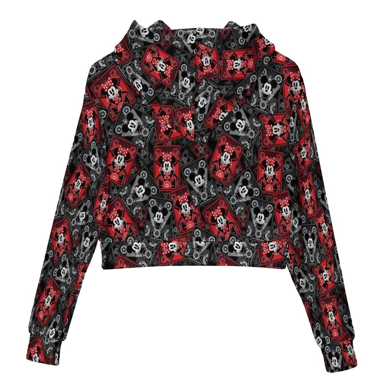 Steamboat Mickey And Minnie Cards Women's Cropped Hoodie