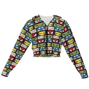 Super Heroes Eyes Women's Cropped Zipper Jacket