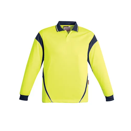 Syzmik Workwear | Mens Hi Vis Aztec Long Sleeve Polo | ZH249