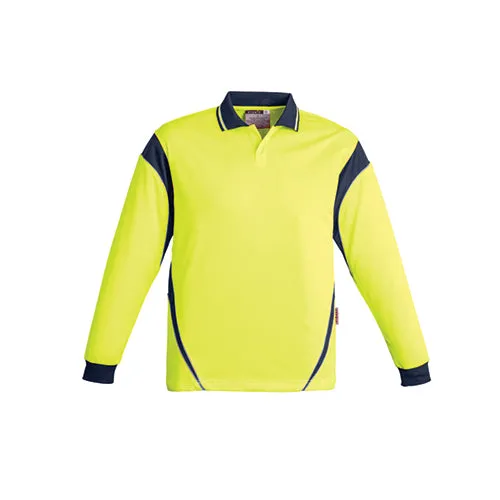 Syzmik Workwear | Mens Hi Vis Aztec Long Sleeve Polo | ZH249