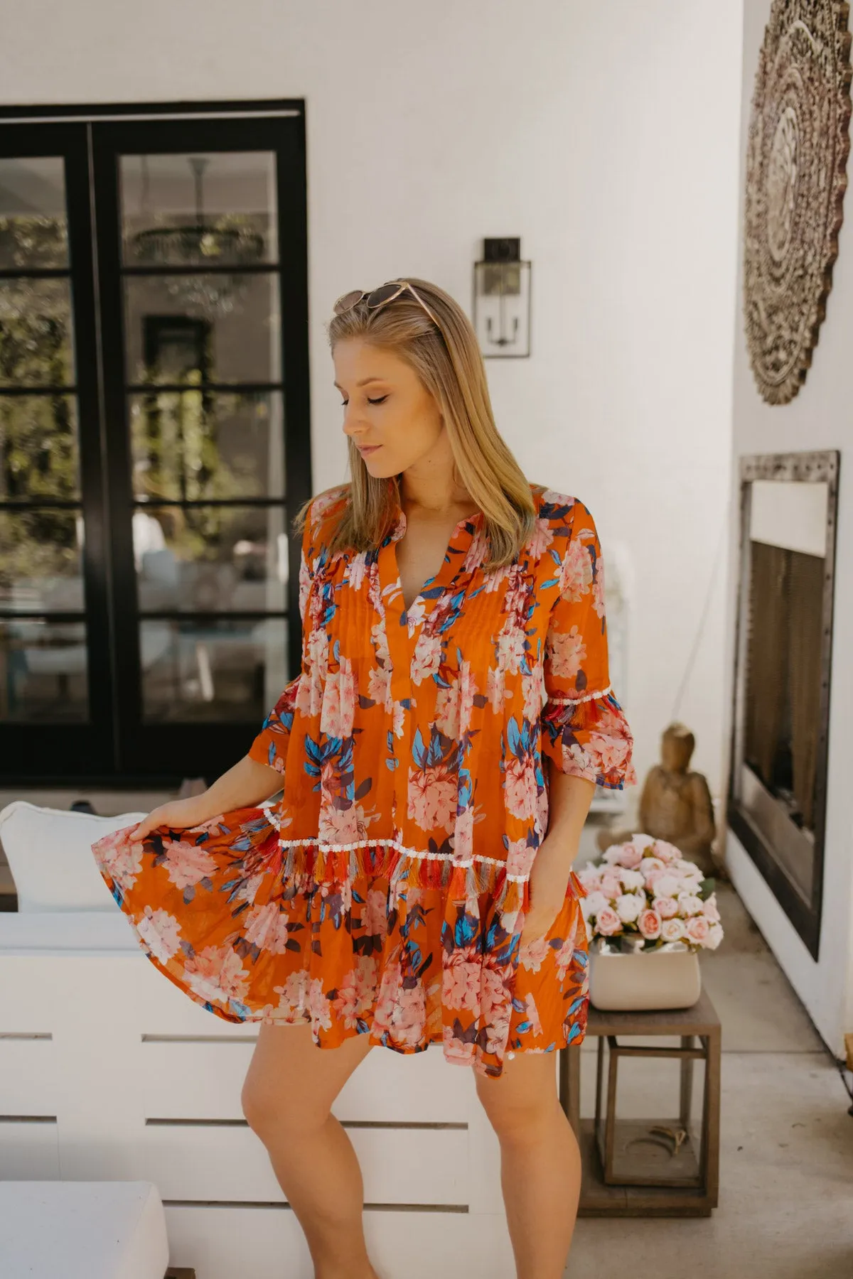 Taj Floral Orange Tunic