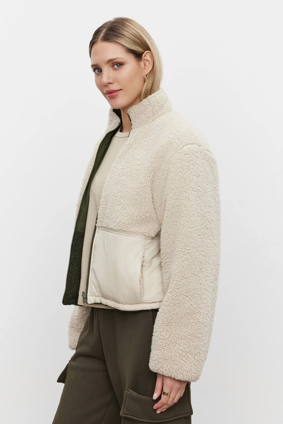 TASHA REVERSIBLE PUFFER SHERPA JACKET