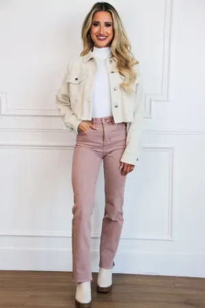 Tinley Corduroy Cropped Jacket: Cream