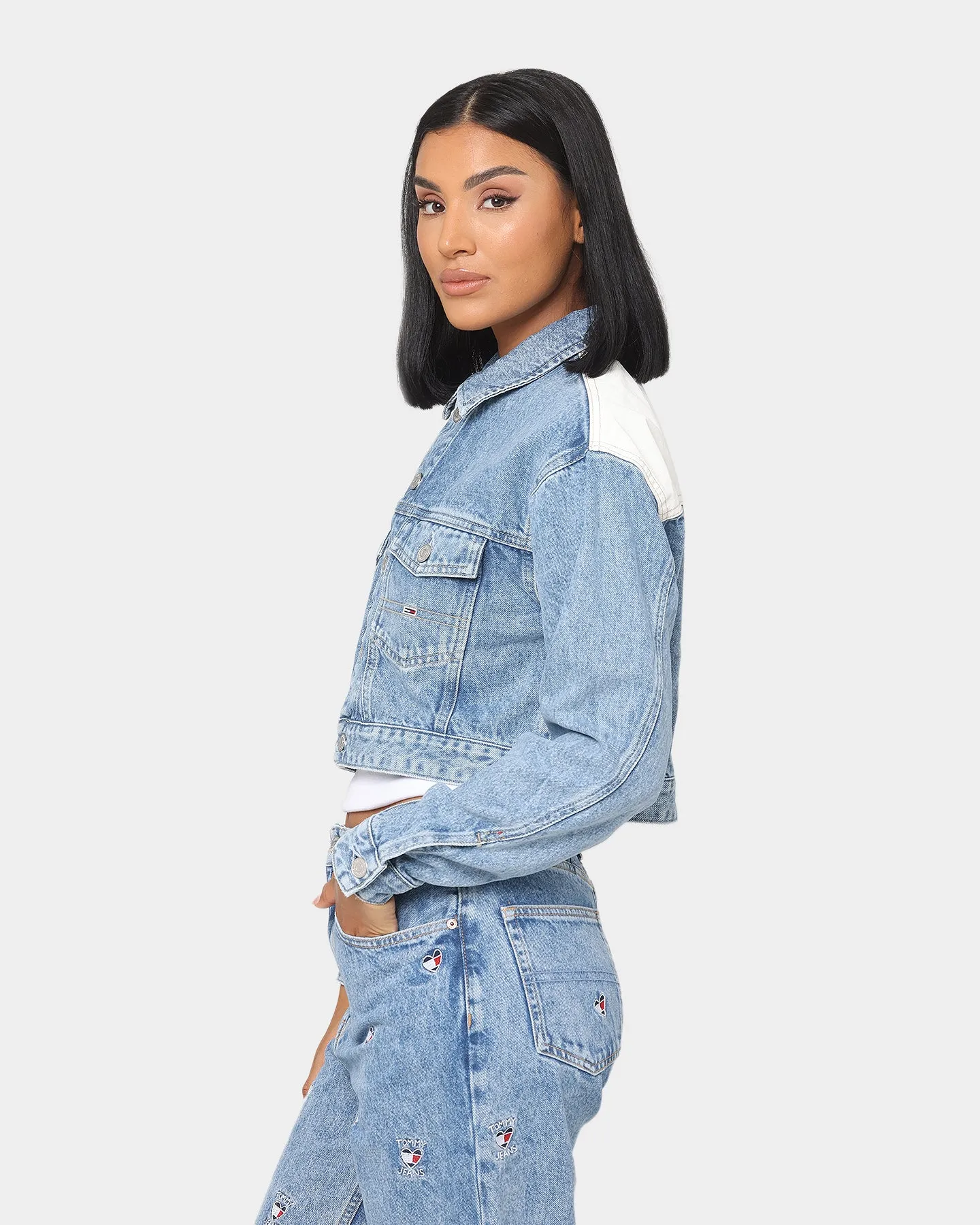 Tommy Jeans Women's Cropped Trucker Jacket Denim