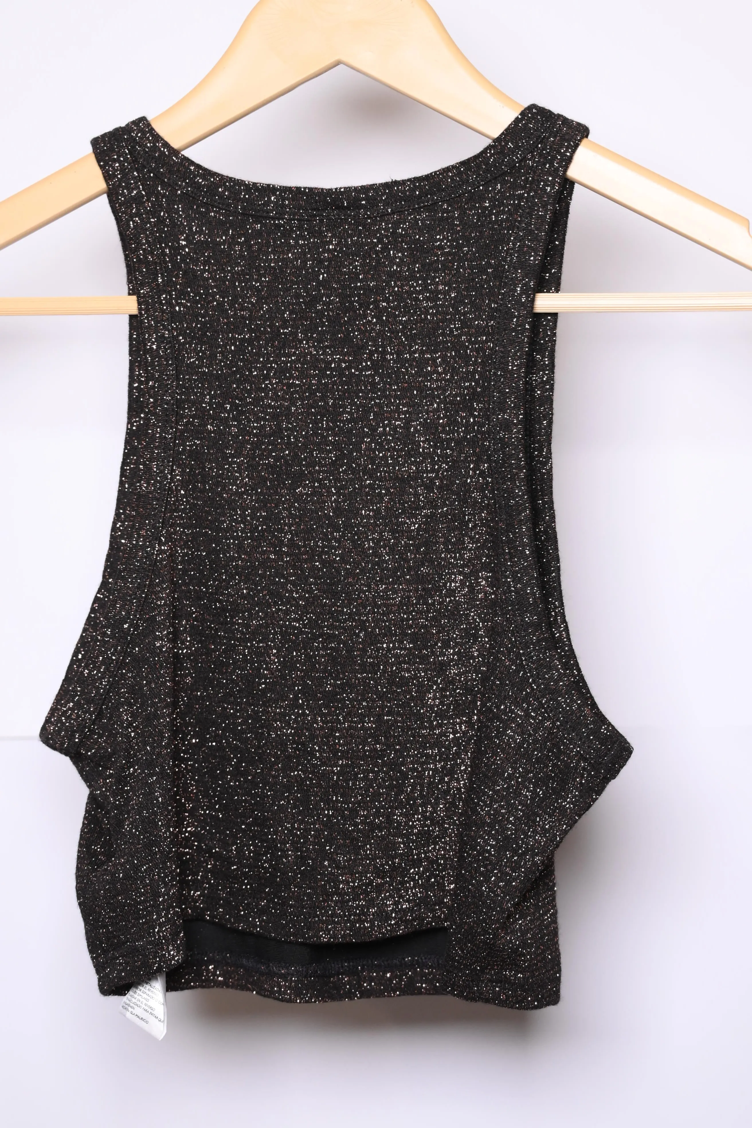 Urban Glow Black Glitter Crop Top