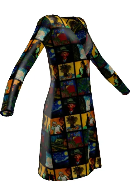 Van Gogh Collage Ladies Cardigan