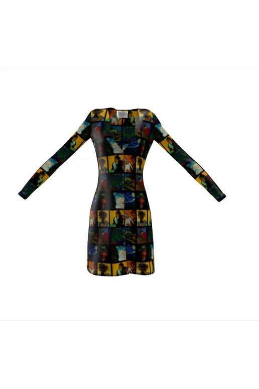 Van Gogh Collage Ladies Cardigan