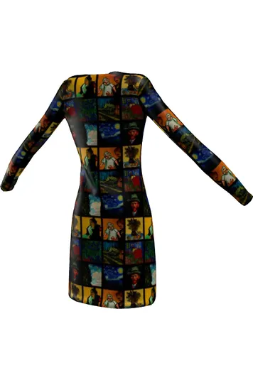 Van Gogh Collage Ladies Cardigan