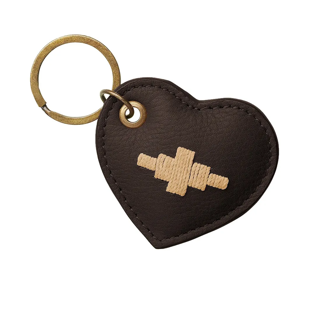 Vida Heart Keyring - Brown/Cream by Pampeano